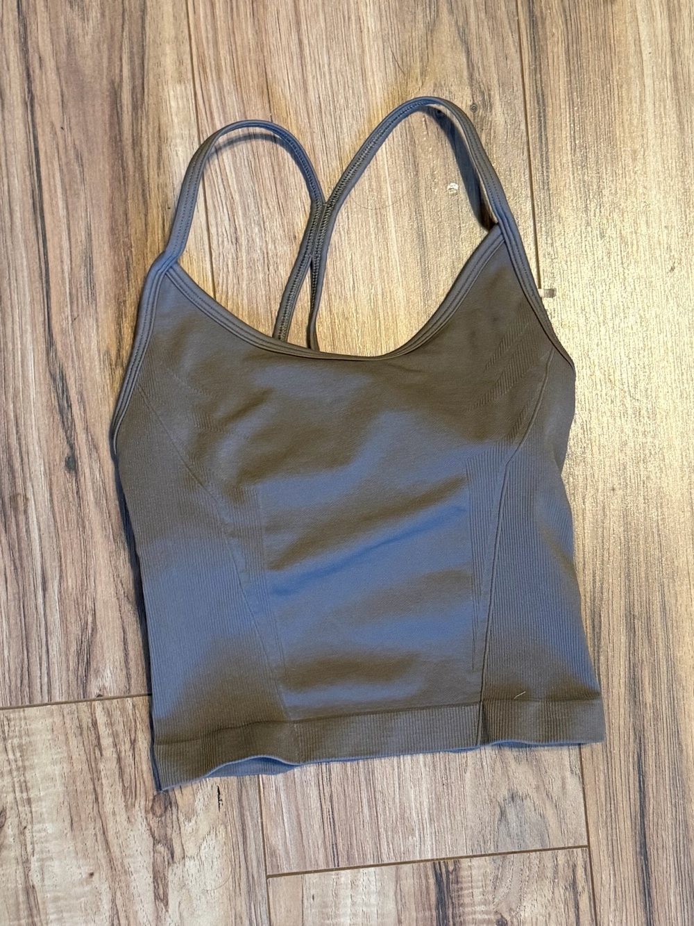 Oner Active EnhanceLift seamless strappy racer tank top with built in shelf bra